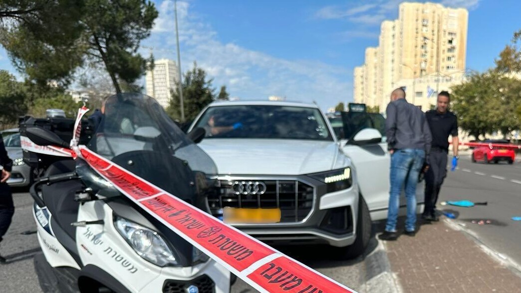 רכב האאודי שנשדד לאחר שנעצר במחסום