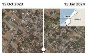 דיר אל-בלח - לפני ואחרי (צילום: BBC)
