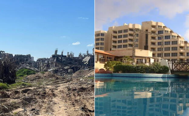 לפני ואחרי: מלון אל-משתל בעזה