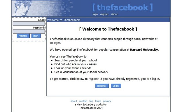 פייסבוק בשנת 2004
