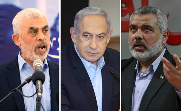 Ismail Haniyeh, Benjamin Netanyahu, Yahya Sinwar (Photo : AP, Reuters, Flash90)