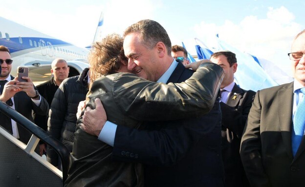 ישראל כ"ץ קיבל את פניו של נשיא ארגנטינה (צילום: שלומי אמסלם, משרד החוץ)