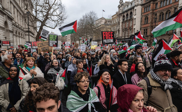 הפגנה פרו-פלסטינית לונדון (צילום: Guy Smallman , getty images)