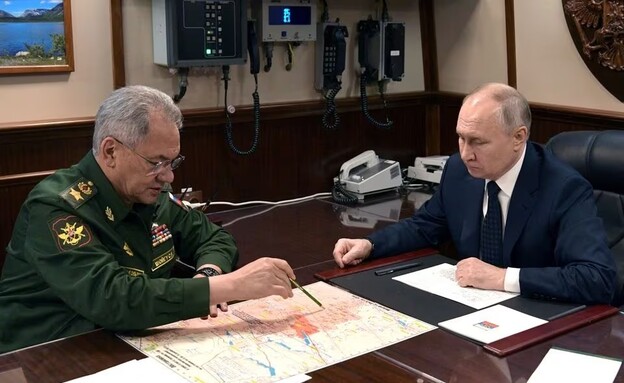נשיא רוסיה פוטין ושר ההגנה סרגיי שויגו (צילום: רויטרס)