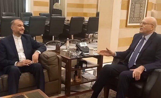 שר החוץ של איראן בפגישה בביירות עם ראש ממשלת לבנון