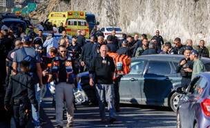 זירת הפיגוע  (צילום: פלאש 90)