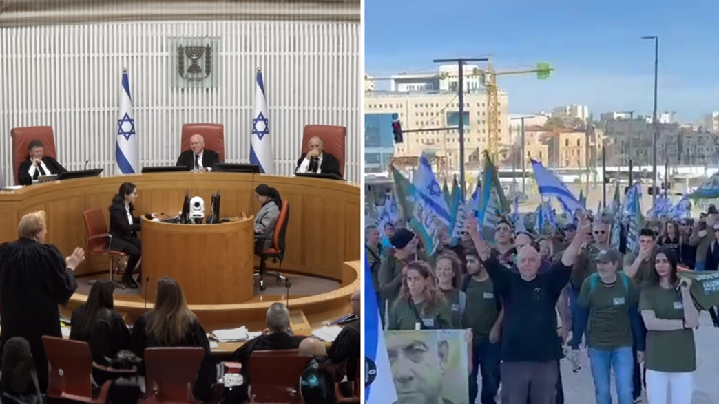 אחים לנשק בהפגנה מחוץ לבית המשפט העליון אחים לנשק בהפגנה מחוץ לבית המשפט העליון