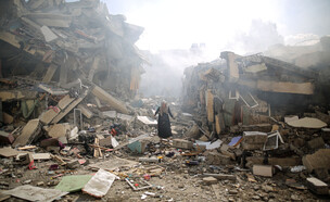 הרס בעזה בעקבות תקיפה של צה"ל (צילום: Mustafa Hassona/Anadolu via Getty Images)