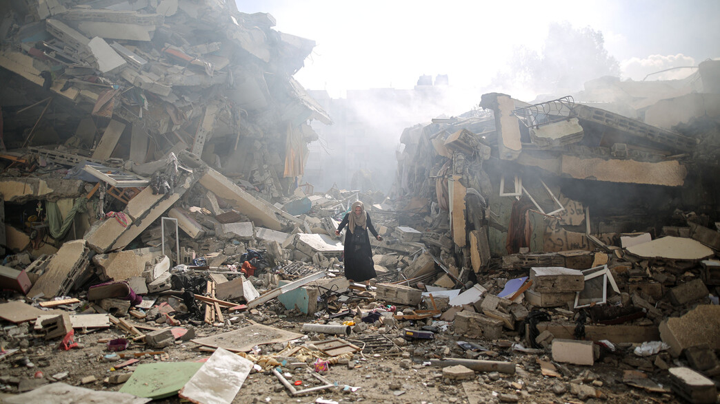 הרס בעזה בעקבות תקיפה של צה"ל (צילום: Mustafa Hassona/Anadolu via Getty Images)