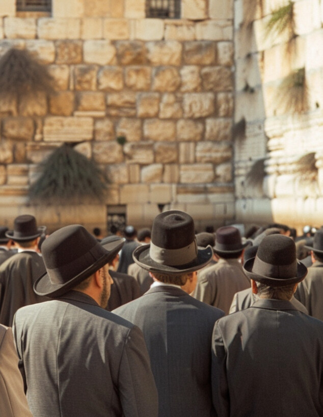 גברים מתפללים בכותל גברים מתפללים בכותל