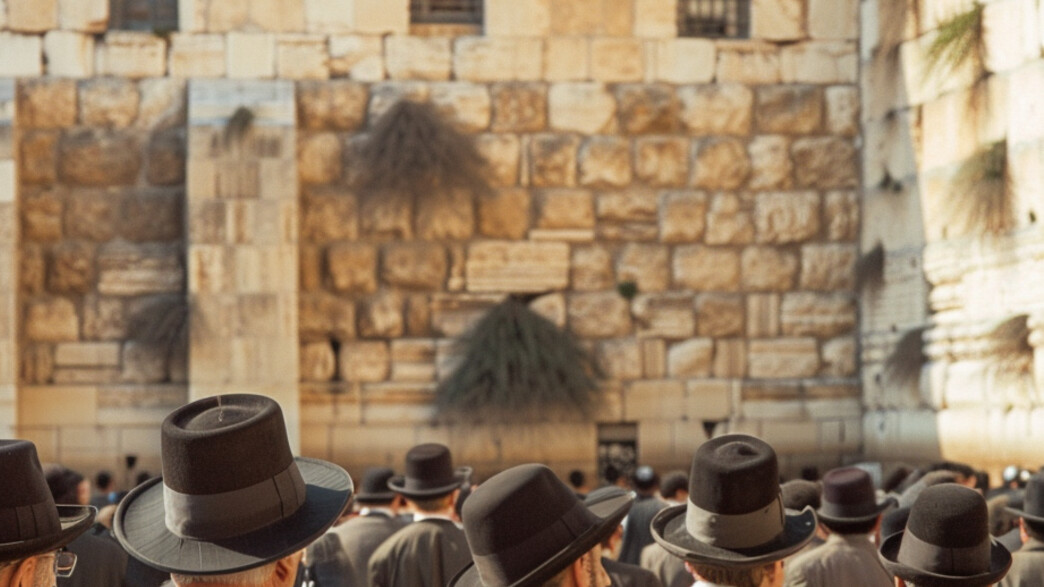 גברים מתפללים בכותל גברים מתפללים בכותל