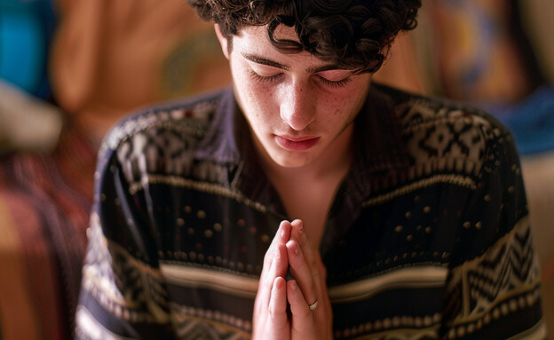בחור צעיר מתפלל (הדמיה: mako)