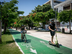 נתיב אופניים תל אביב (צילום: מרים אליסטר, פלאש 90)