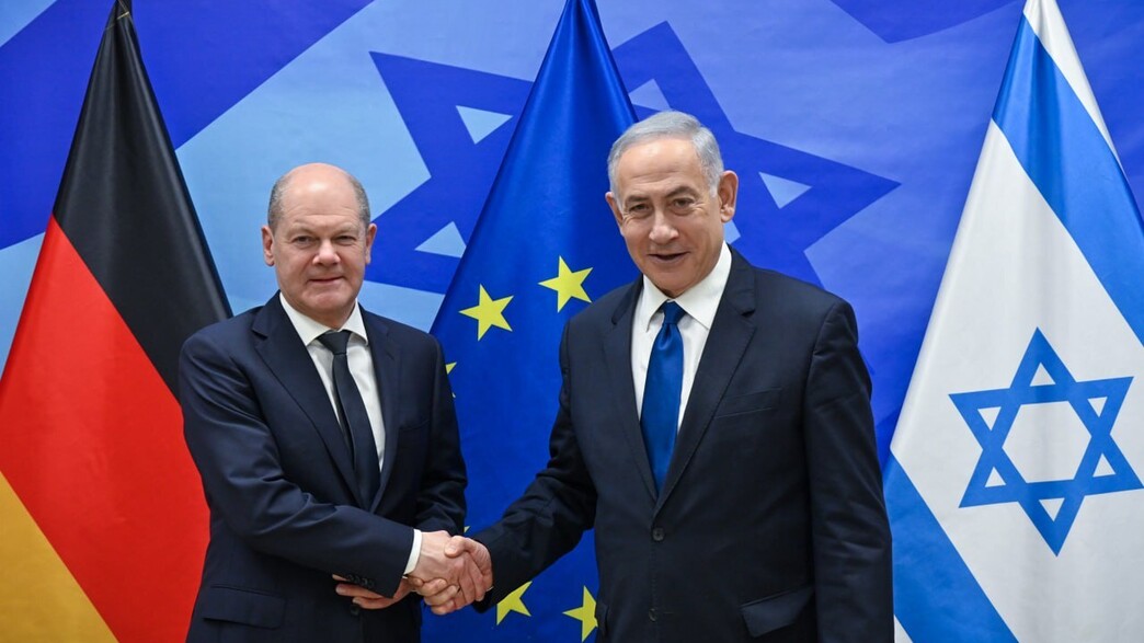 ראש הממשלה נתניהו וקנצלר גרמניה אולף שולץ 