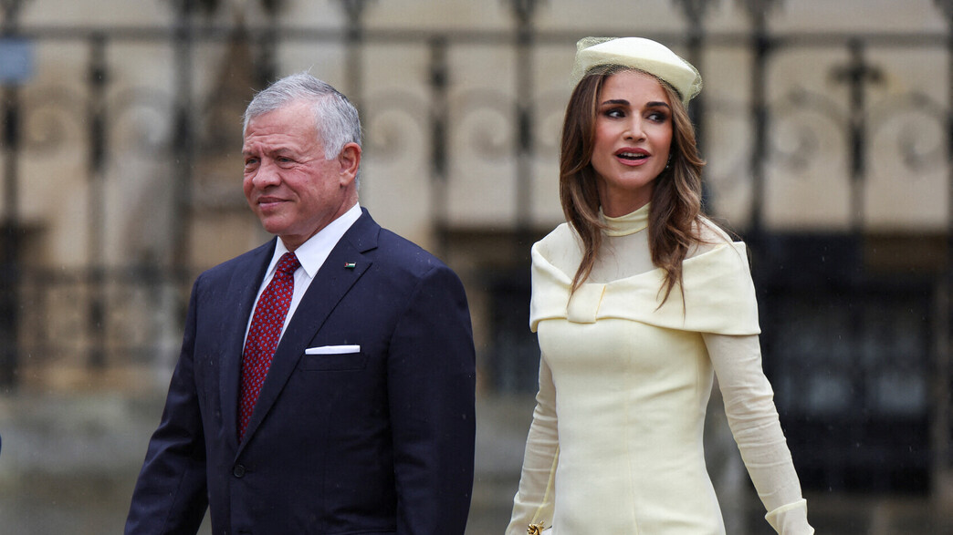 מלכת ירדן ראניה והמלך עבדאללה בביקור בבריטניה