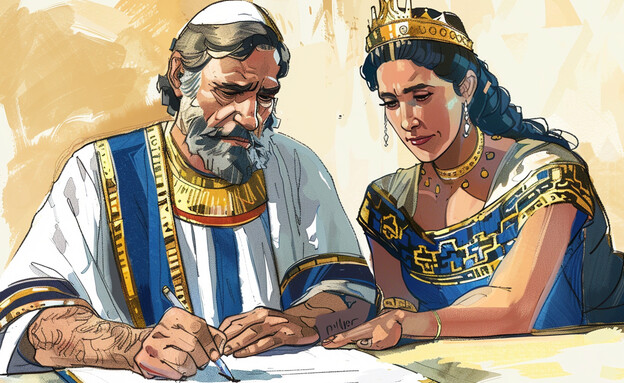 מרדכי היהודי ומלכת אסתר (הדמיה: mako)