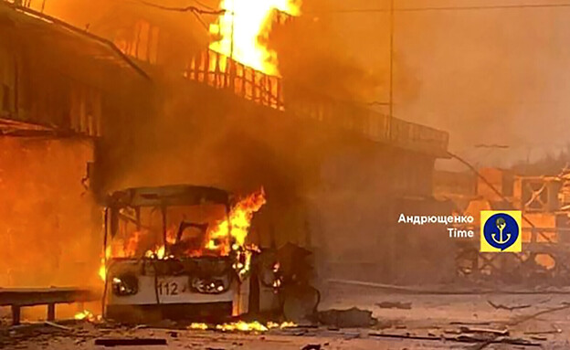 פיצוץ בסכר בנהר הדנייפר (צילום: AP)