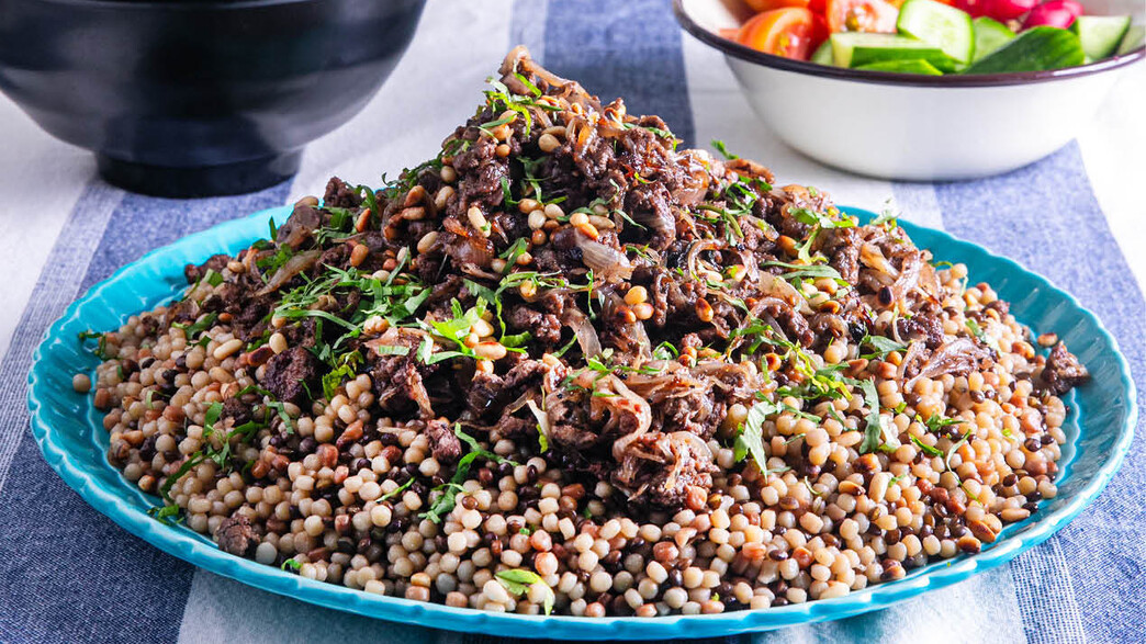 מג'דרה פתיתים ובשר טחון | לבשל עם אהרוניס מג'דרה פתיתים ובשר טחון | לבשל עם אהרוניס