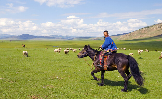 ילד רוכב על סוס במונגוליה (צילום: Rawpixel.com, shutterstock)
