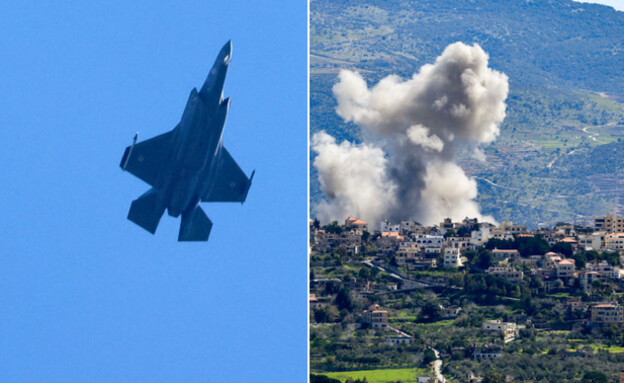 תקיפה בלבנון, מטוס חיל האוויר בגבול (צילום: JALAA MAREY/AFP via Getty Images)