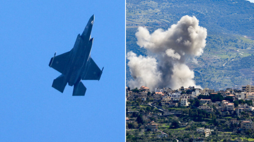 תקיפה בלבנון, מטוס חיל האוויר בגבול (צילום: JALAA MAREY/AFP via Getty Images)