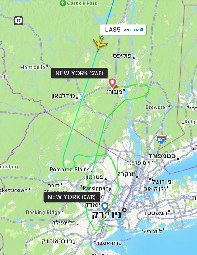 מטוס מישראל לניו יורק שינה את כיוון הטיסה 