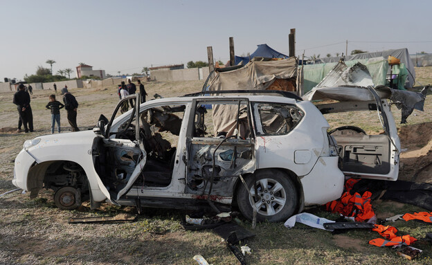 5 עובדי סיוע בין לאומי נהרגו בתקיפת צה"ל בעזה (צילום: AFP)