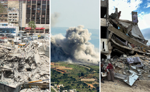 תקיפות ישראל בעזה, לבנון וסוריה (צילום: reuters,  RABIH DAHER/AFP via Getty Images)
