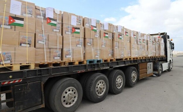 שיירות סיוע קרקעי גדולה של צבא ירדן לעזה