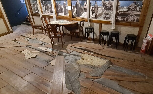 רקטה שפגעה במוזיאון השואה ביד מרדכי (צילום: n12)