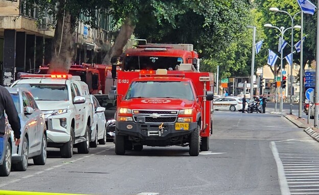 חשש לדליפת אמוניה במרכז תל אביב (צילום: כבאות והצלה)