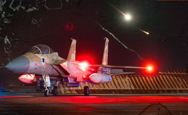 מטוס F15 בזמן המתקפה האיראנית על ישראל, ארכיון (צילום: פלאש 90, דובר צה