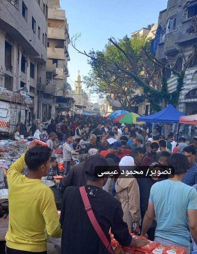 צפיפות בשווקים בעיר עזה