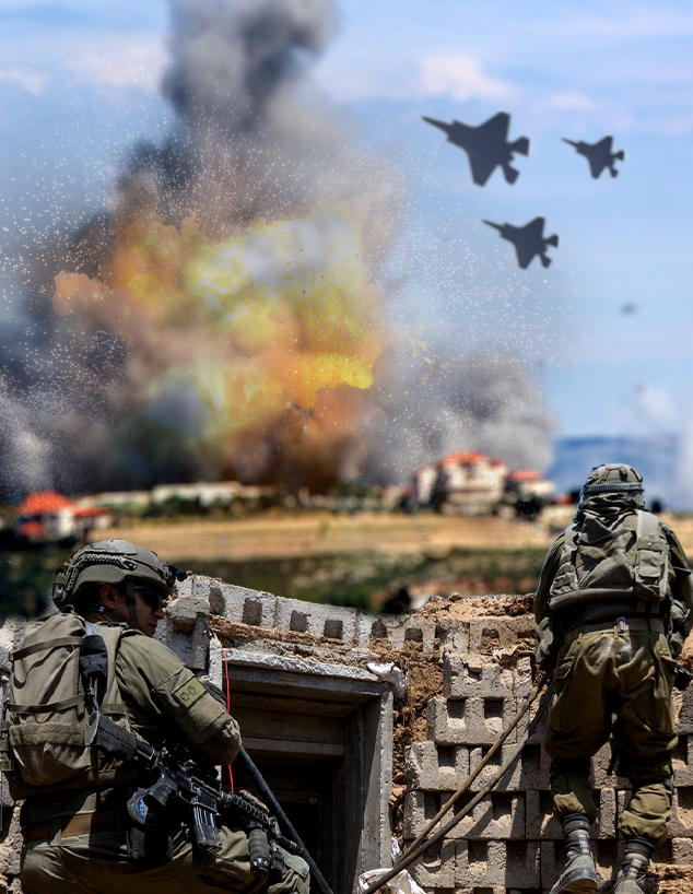 המלחמה הרב זירתית של ישראל (צילום: Ramiz Dallah, Anadolu, דובר צה