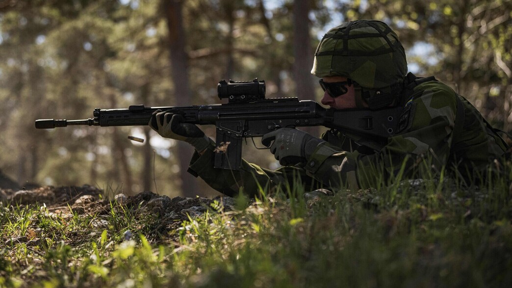 אימון של המשמר הלאומי השוודי (צילום: JONATHAN NACKSTRAND, AFP via Getty Images)