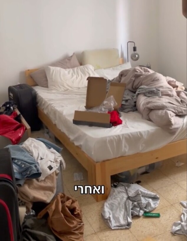 עדיה רובינזון חדר שינה שותפים לפני (צילום:  מתוך הטיקטוק)