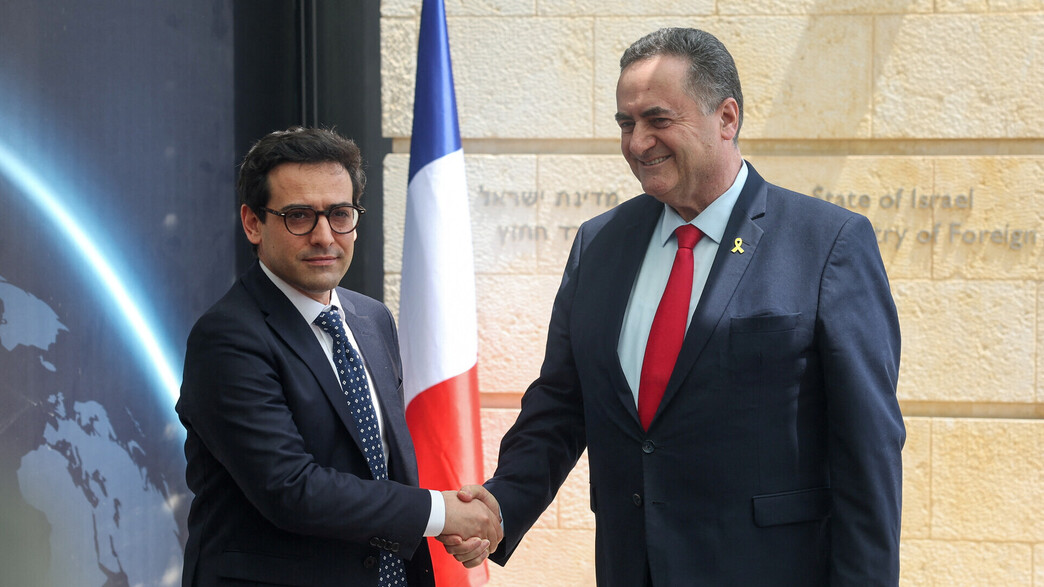 ישראל כ"ץ וסטפן סז'ורנה שר החוץ הצרפתי