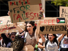 ההפגנות הפרו פלסטיניות בקמפוסים בארה"ב (צילום: Sarah Reingewirtz, getty images)