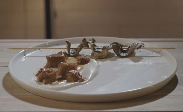 שיפוד פטריות עם פטריית קוקי סאן ז'אק "מאסטר שף" (צילום: איילת גדנקן )