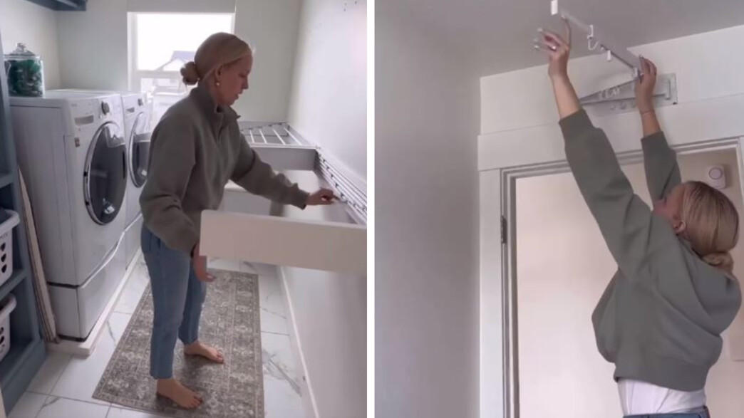 מתלים נסתרים נפתחים לייבוש כביסה מתלים נסתרים נפתחים לייבוש כביסה