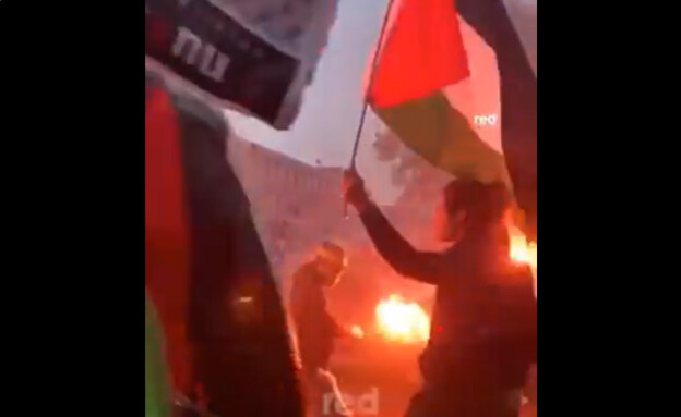 הפגנה אנטי ישראלית אמסטרדם (צילום: טוויטר)