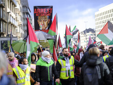 הפגנה פרו פלסטינית בבלגיה (צילום: Thierry Monasse, getty images)