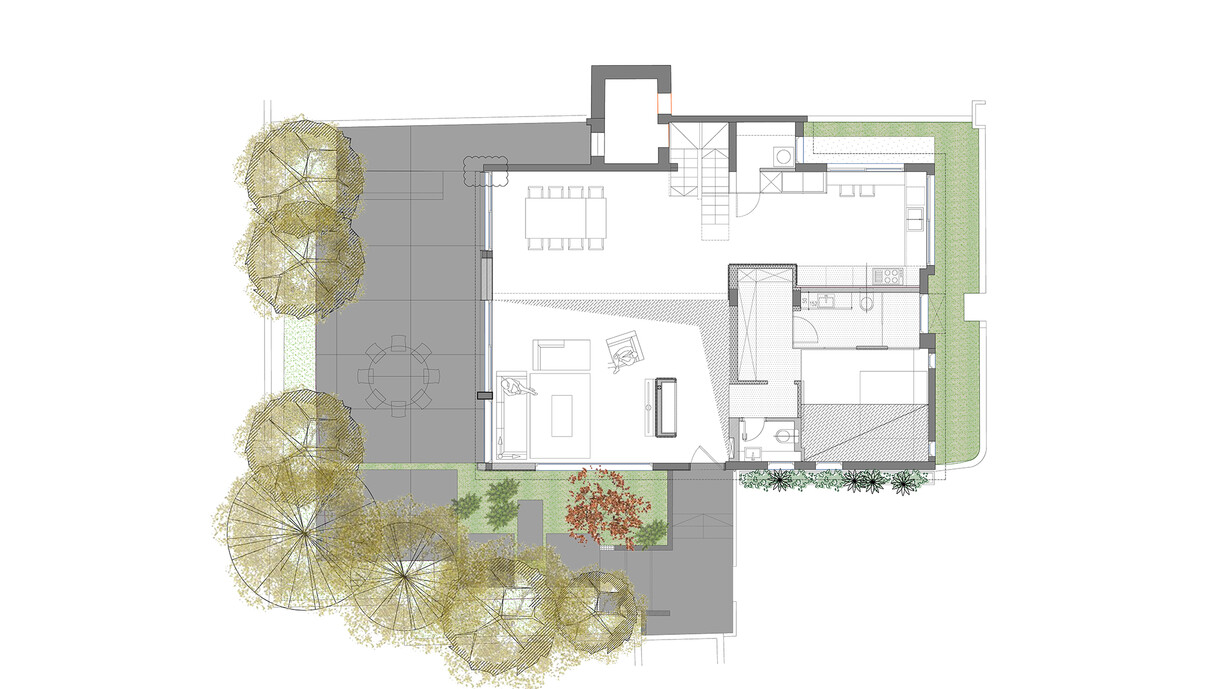 בית ברעננה עיצוב רוני פרידמן תכנית קומת קרקע - 30