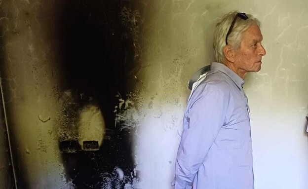 מייקל דאגלס בביקור בקיבוץ בארי (צילום: דוברות קיבוץ בארי)