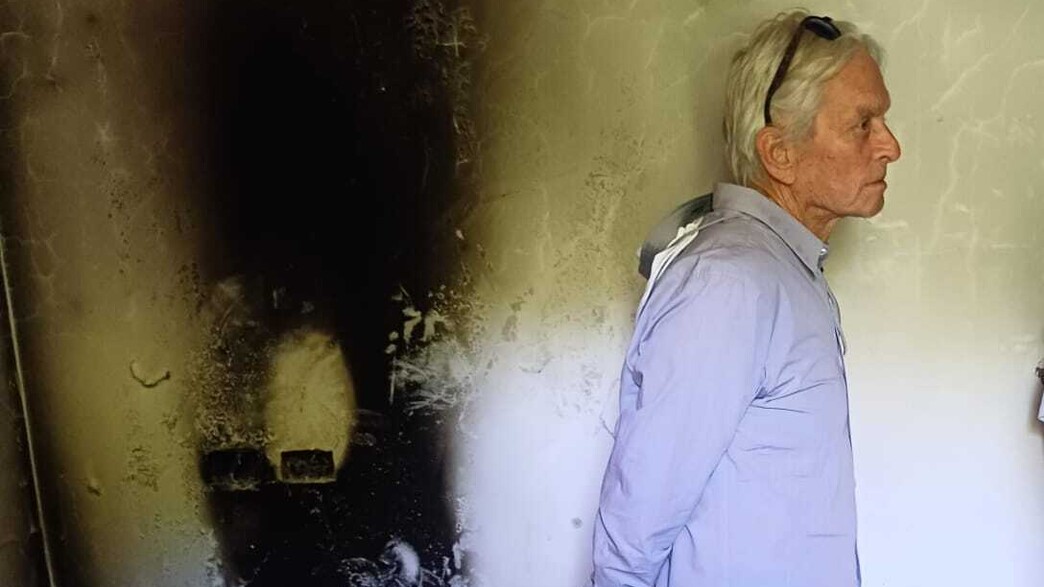 מייקל דאגלס בביקור בקיבוץ בארי