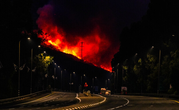 שריפות בקריית שמונה (צילום: אייל מרגולין, פלאש 90)