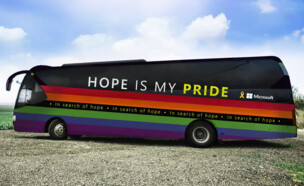אוטובוס הגאווה של מיקרוסופט (צילום: יחסי ציבור)