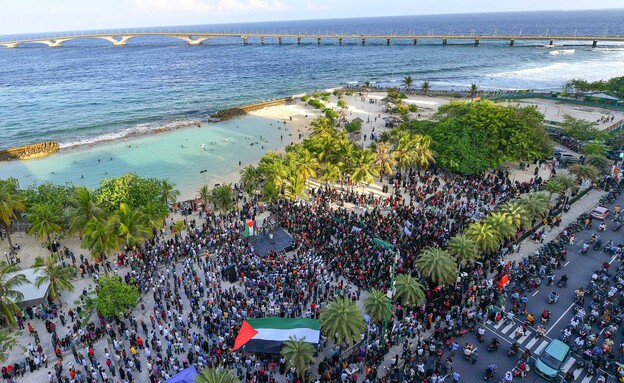 הפגנה האיים המלדיביים  (צילום: MOHAMED AFRAH, getty images)