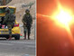פיצוץ מכונית התופת, מחסום צבאי בבקעת הירדן (צילום: רשתות חברתית לפי סעיף 27א' / AHMAD GHARABLI/AFP/Getty Images)