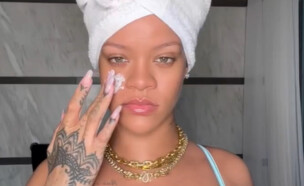 ריהאנה חושפת שיער (צילום: badglriri, instagram)